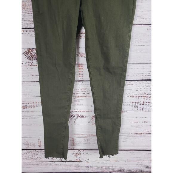 Free People Pull On Jeans 29 Womens Olive Green Skinny Leg Raw Hem Stretchy - Picture 3 of 6